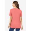 Woman Within Plus Size Perfect Crewneck Tunic(Sweet Coral)