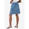 Woman Within Plus Size Perfect Denim Skort(Medium Stonewash)