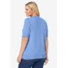 Woman Within Plus Size Perfect Elbow-Length Sleeve Cardigan Sweater(French Blue Classic)