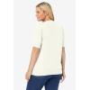 Woman Within Plus Size Perfect Elbow-Length Sleeve Cardigan Sweater(Ivory)
