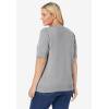 Woman Within Plus Size Perfect Elbow-Length Sleeve Cardigan Sweater(Medium Heather Grey)