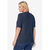 Woman Within Plus Size Perfect Elbow-Length Sleeve Cardigan Sweater(Navy)