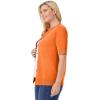 Woman Within Plus Size Perfect Elbow-Length Sleeve Cardigan Sweater(Orange Twist)