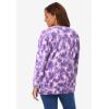 Woman Within Plus Size Perfect Long-Sleeve Cardigan Sweater(Petal Purple Tie Dye)