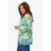 Woman Within Plus Size Perfect Long-Sleeve Cardigan Sweater(Yellow Painted Floral)