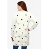 Woman Within Plus Size Perfect Longer-Length Cotton Cardigan Sweater(Ivory Black Heart)