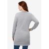 Woman Within Plus Size Perfect Longer-Length Cotton Cardigan Sweater(Medium Heather Grey)