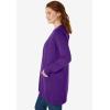 Woman Within Plus Size Perfect Longer-Length Cotton Cardigan Sweater(Radiant Purple)