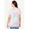 Woman Within Plus Size Perfect Printed Short-Sleeve Crewneck Tee(White Multi Floral)