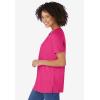 Woman Within Plus Size Perfect Short-Sleeve Keyhole Tee(Raspberry Sorbet)