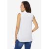 Woman Within Plus Size Perfect Sleeveless Shirt(White)
