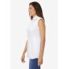 Woman Within Plus Size Perfect Sleeveless Shirt(White)