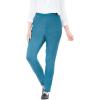 Woman Within Plus Size Pull-On Elastic-Waist Stretch Fineline Denim Jeans – 20 W, Indigo Sanded