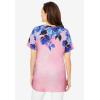 Woman Within Plus Size Short Sleeve Watercolor Tunic(Pink Tie Dye Bloom)