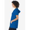 Woman Within Plus Size Short-Sleeve Hoodie(Bright Cobalt)