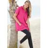 Woman Within Plus Size Short-Sleeve Hoodie(Raspberry Sorbet)
