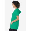 Woman Within Plus Size Short-Sleeve Hoodie(Tropical Emerald)