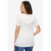 Woman Within Plus Size Short-Sleeve Hoodie(White)