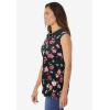 Woman Within Plus Size Sleeveless Polo Tunic(Black Multi Floral)