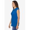 Woman Within Plus Size Sleeveless Polo Tunic(Bright Cobalt)