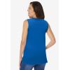 Woman Within Plus Size Sleeveless Polo Tunic(Bright Cobalt)