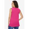 Woman Within Plus Size Sleeveless Polo Tunic(Raspberry Sorbet)