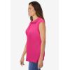 Woman Within Plus Size Sleeveless Polo Tunic(Raspberry Sorbet)