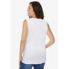 Woman Within Plus Size Sleeveless Polo Tunic(White)