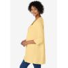 Woman Within Plus Size Smocked Henley Trapeze Tunic(Banana)