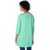 Woman Within Plus Size Smocked Henley Trapeze Tunic(Pale Seafoam)