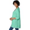 Woman Within Plus Size Smocked Henley Trapeze Tunic(Pale Seafoam)