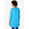 Woman Within Plus Size Smocked Henley Trapeze Tunic(Paradise Blue)