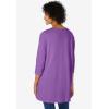 Woman Within Plus Size Smocked Henley Trapeze Tunic(Pretty Violet)