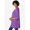 Woman Within Plus Size Smocked Henley Trapeze Tunic(Pretty Violet)