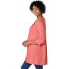 Woman Within Plus Size Smocked Henley Trapeze Tunic(Sweet Coral)