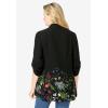 Woman Within Plus Size Snap Swing Pocket Tunic(Black Enchanted Garden Border)