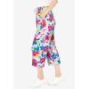 Woman Within Plus Size Sport-Knit Pull-On Capri Pants(White Coral Floral)