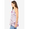 Woman Within Plus Size Tiered Tank(White Rose Floral)
