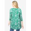 Woman Within Plus Size V-Neck Pintucked Tunic(Tropical Emerald Antique Floral)