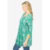Woman Within Plus Size V-Neck Pintucked Tunic(Tropical Emerald Antique Floral)