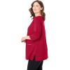 Woman Within Plus Size Zipper Pocket Tunic(Classic Red)