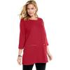 Woman Within Plus Size Zipper Pocket Tunic(Medium Heather Grey)