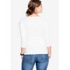 ellos Plus Size Cotton Spandex Scoop Neck 3/4 Sleeve Tee(White)
