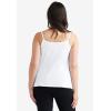 ellos Plus Size Cotton Spandex Scoop Neck Sleeveless Cami(White)