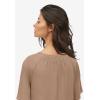 ellos Plus Size Crinkle Tie-Front Blouse(Brown Sugar)
