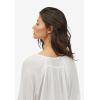 ellos Plus Size Crinkle Tie-Front Blouse(White)