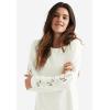 ellos Plus Size French Terry Lace Trim Sweatshirt Tunic(Ivory)