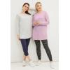 ellos Plus Size French Terry Sweatshirt Tunic With Shirttail Hem(White)