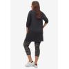 ellos Plus Size French Terry Zip Pocket Tunic(Heather Charcoal)