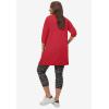 ellos Plus Size French Terry Zip Pocket Tunic(Radiant Red)